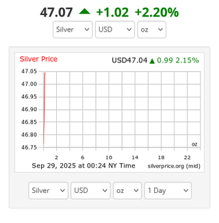 Silver is exploding again today 🚀🚀 🚀 Who thinks we can break $50 in October?