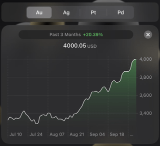 Spot Gold tops $4000