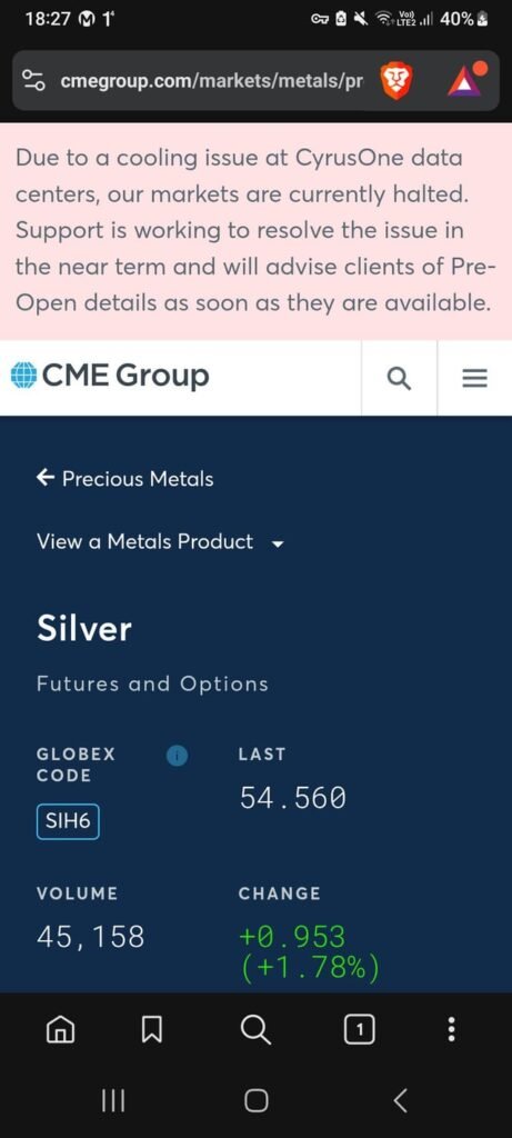 Comex is currently halted. Hmmm … another dirty sneaky trick to lengthen their time before their imminent apocalypse. 🤣🤣🤣