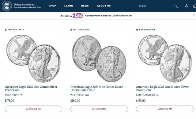 WTF! The U.S. Mint just updated the price to 169/oz!!! 🚀🚀🚀